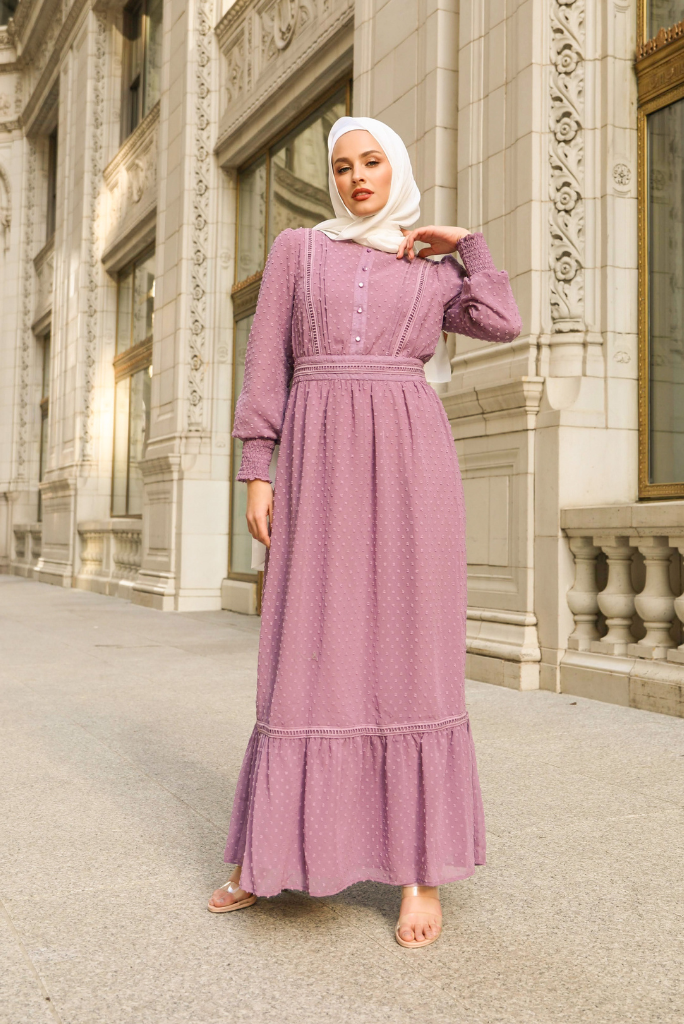 Husna Embossed Maxi - Lavender