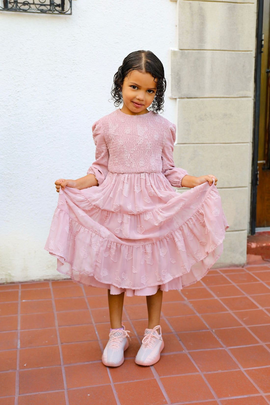 Mini Melanie Embossed Maxi Dress - Tea Pink