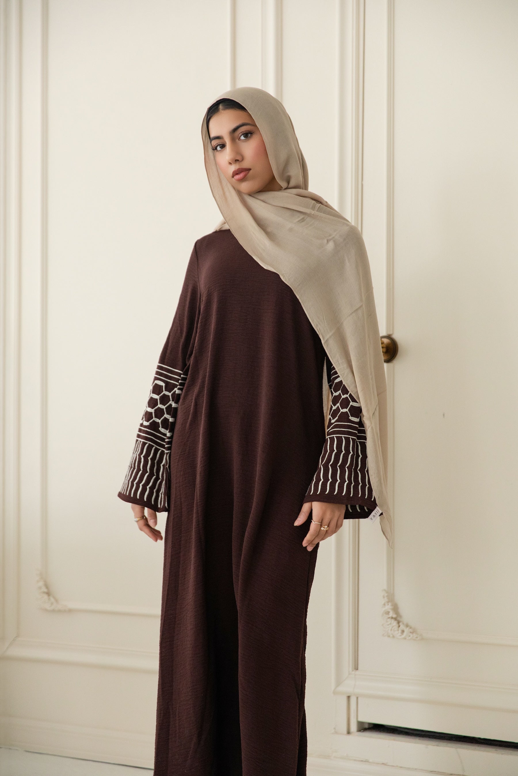Najat Keffiyah Abaya - Toasted Mocha