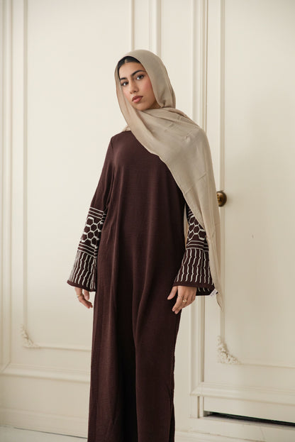Najat Keffiyah Abaya - Toasted Mocha