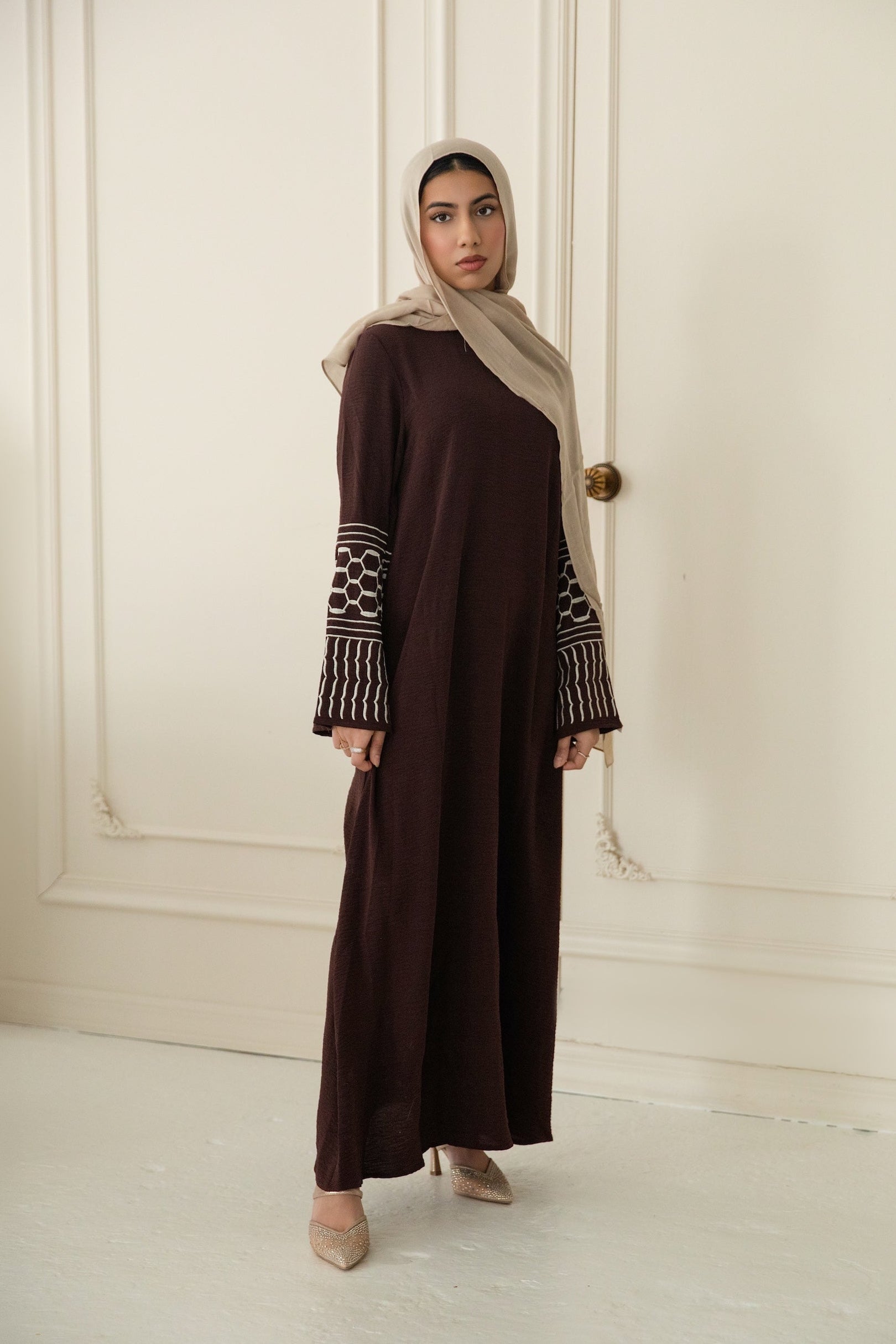 Najat Keffiyah Abaya - Toasted Mocha