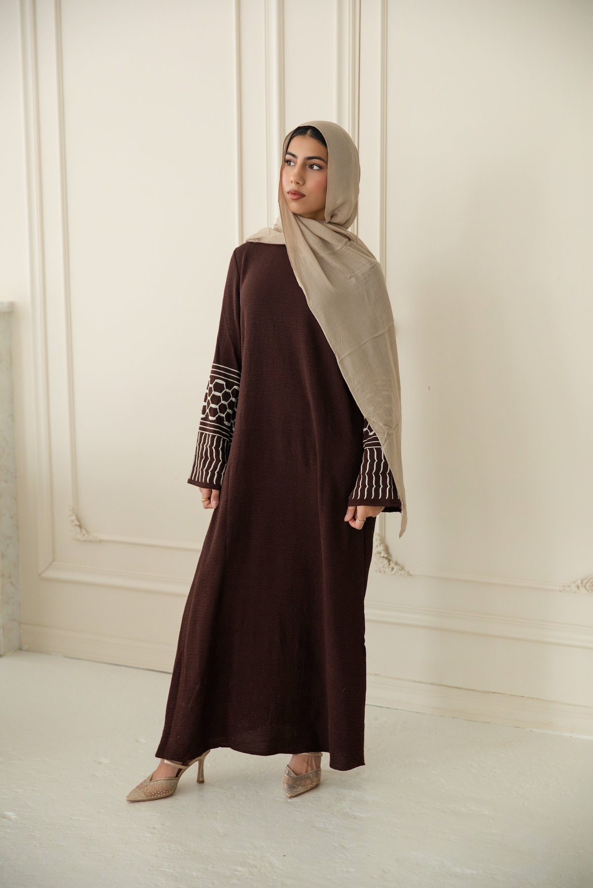 Najat Keffiyah Abaya - Toasted Mocha