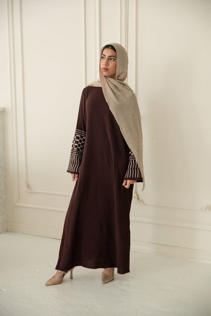 Najat Keffiyah Abaya - Toasted Mocha