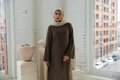 Najat Keffiyah Abaya - Dark Henna