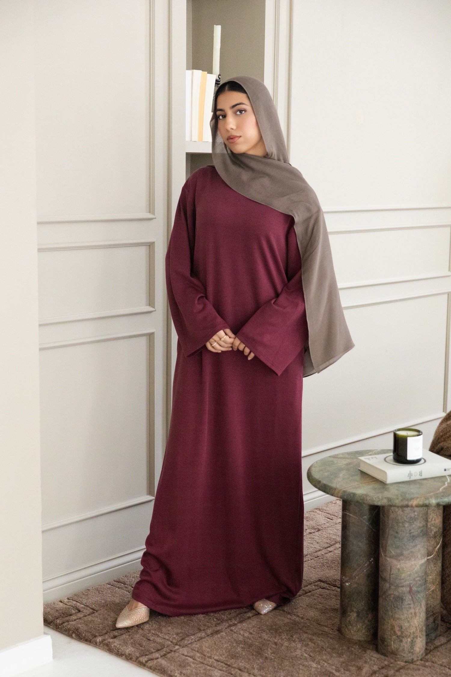 Hana Comfort Abaya - Cherry Red