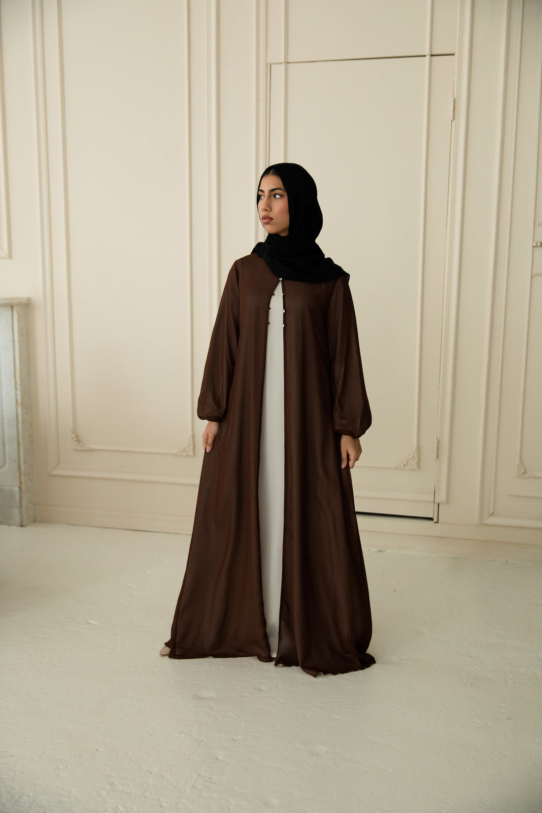 Hawa Chiffon Cardigan - Cocoa