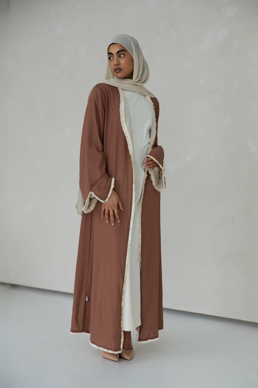 Alwan Reversible Kimono Abaya - Tiramisu