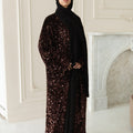 Ridaa Sequin Abaya - Roasted Chestnut
