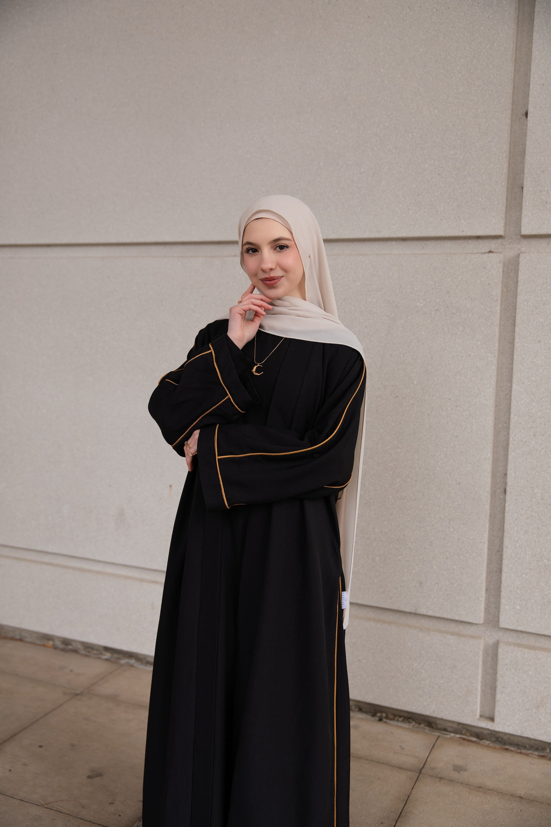 Zarinah 2 Piece Abaya Set - Noir