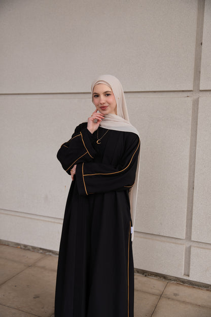 Zarinah 2 Piece Abaya Set - Noir