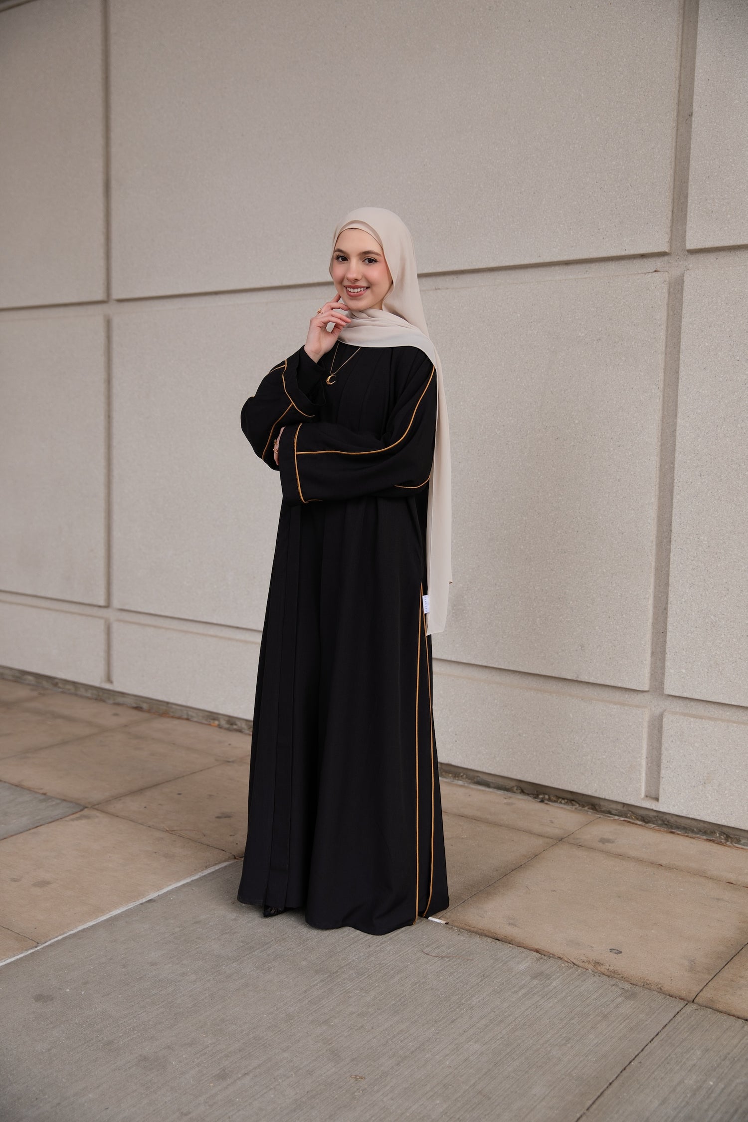 Zarinah 2 Piece Abaya Set - Noir