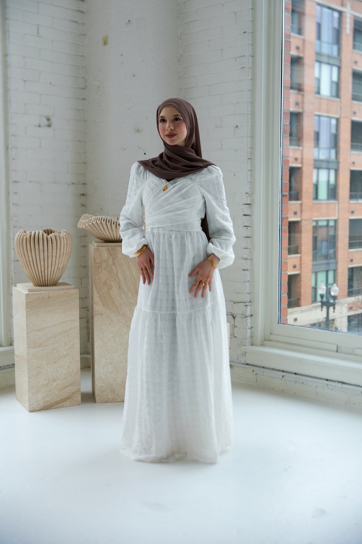 Victoria Wrap Maxi Dress - Snow