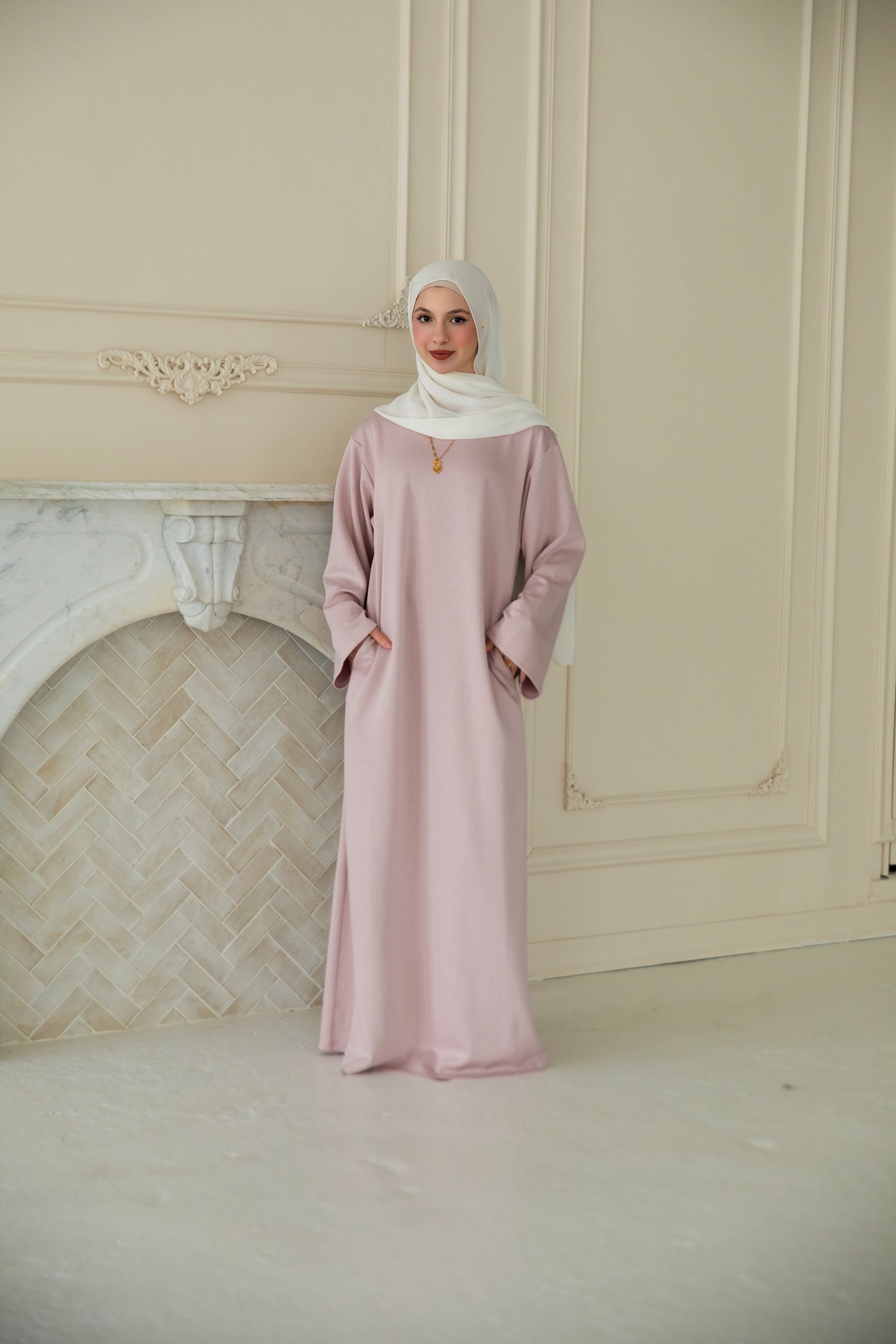 Hana Comfort Abaya - Bare Blush