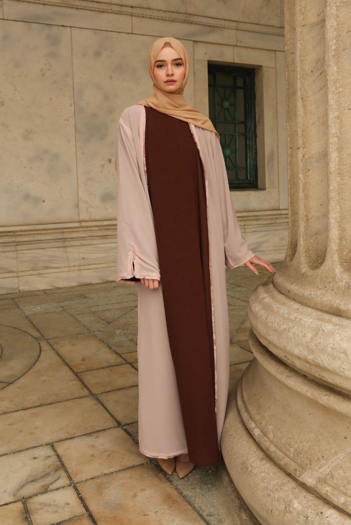 Alwan Reversible Kimono Abaya - Rosewood Blush (Copy)