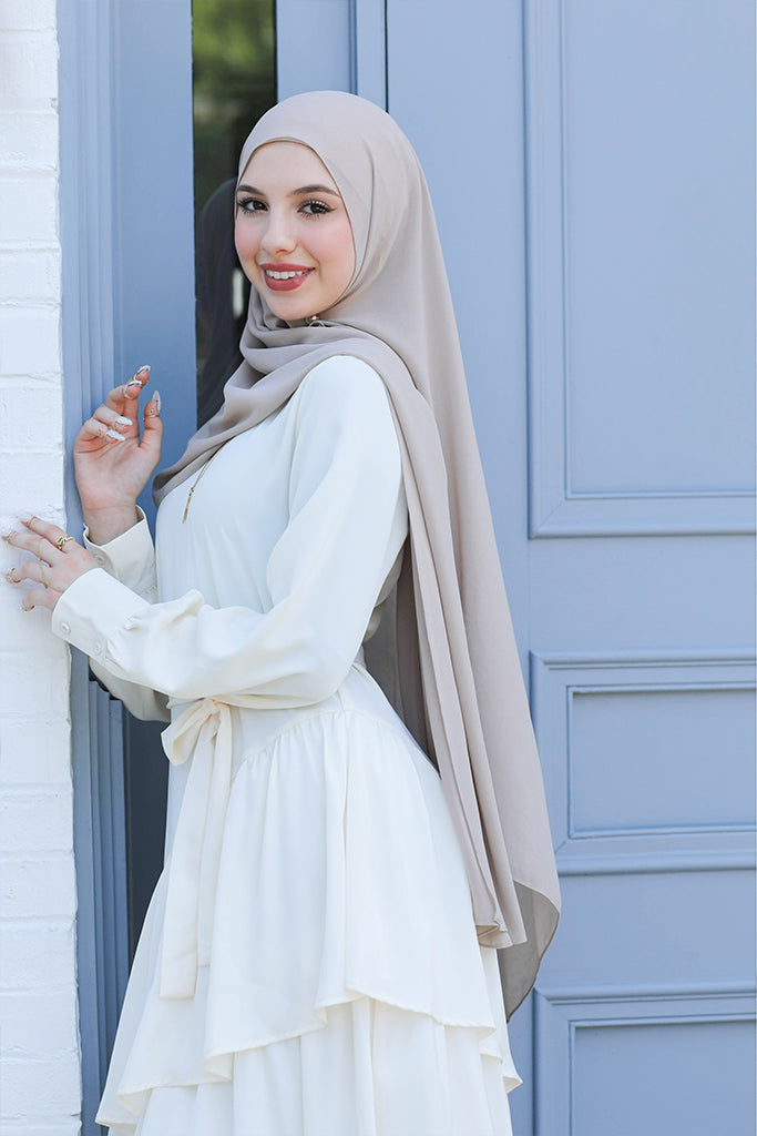Valencia Tiered Pleated Dress - Cream