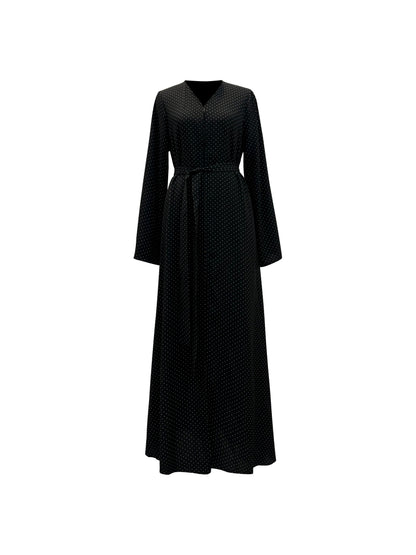 Qamar Kimono Abaya - Starlit Onyx