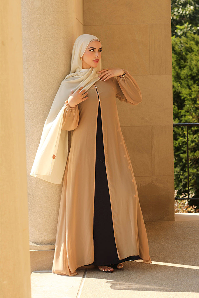 Hawa Chiffon Cardigan - Soft Sand