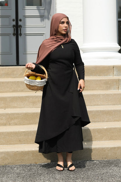 Aurelia Linen Convertible Dress - Black
