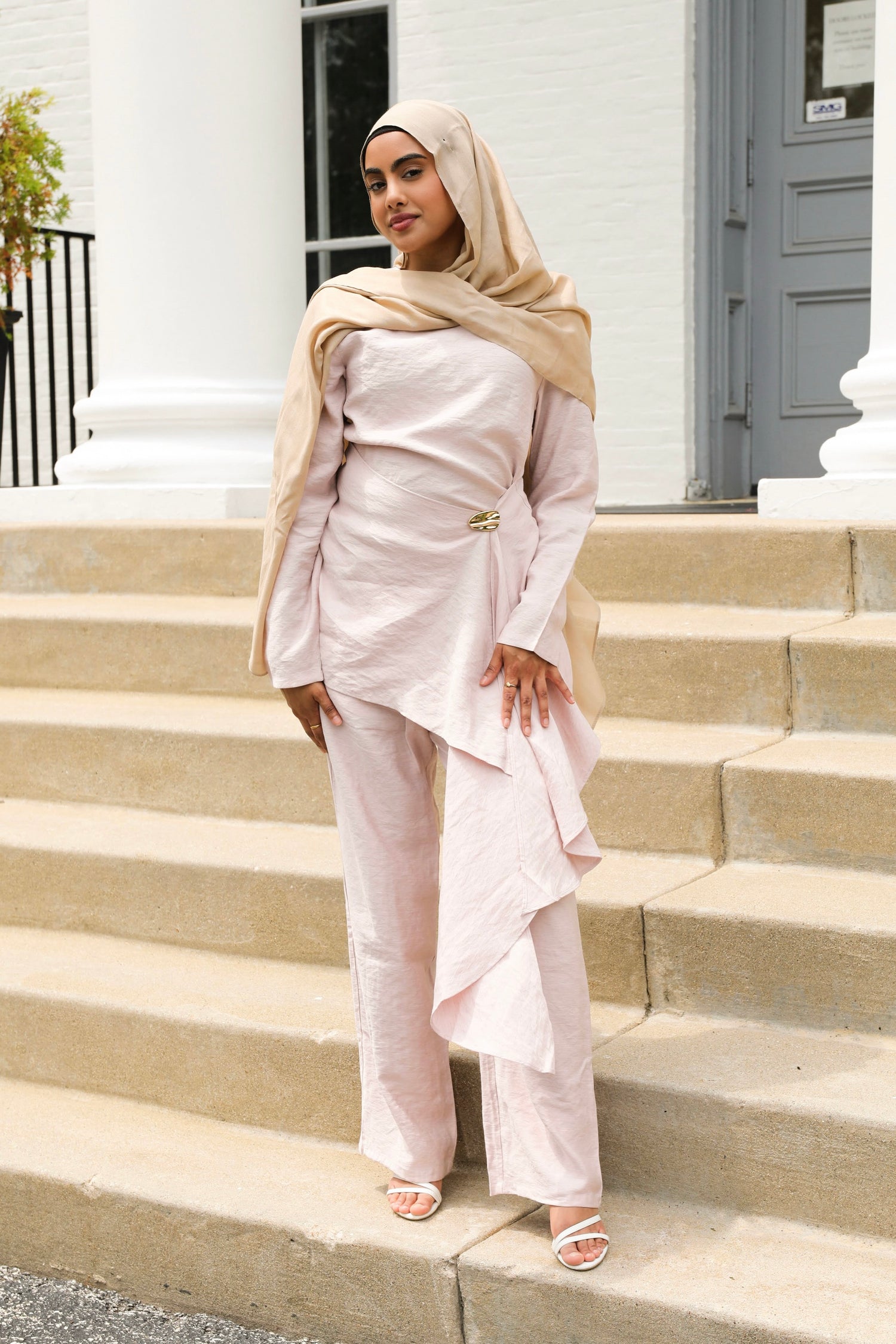 Aurelia Linen Two Piece Set - Blush