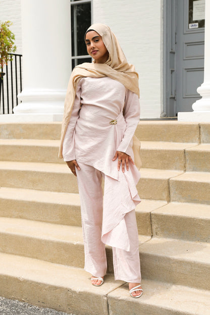 Aurelia Linen Two Piece Set - Blush