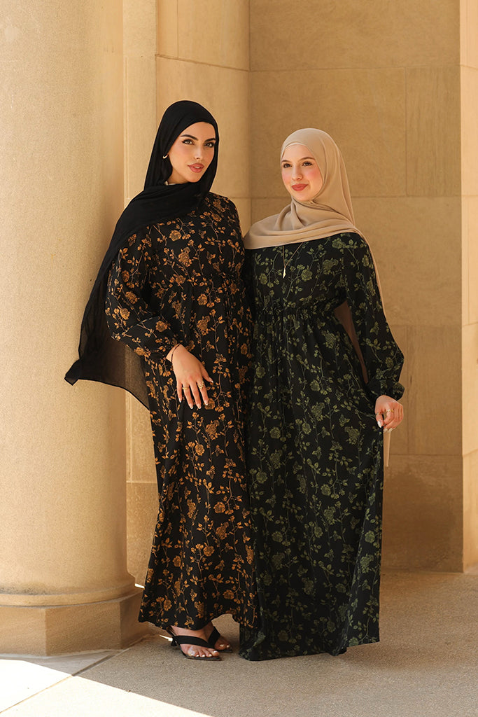 Samar Floral Dress - Midnight Garden