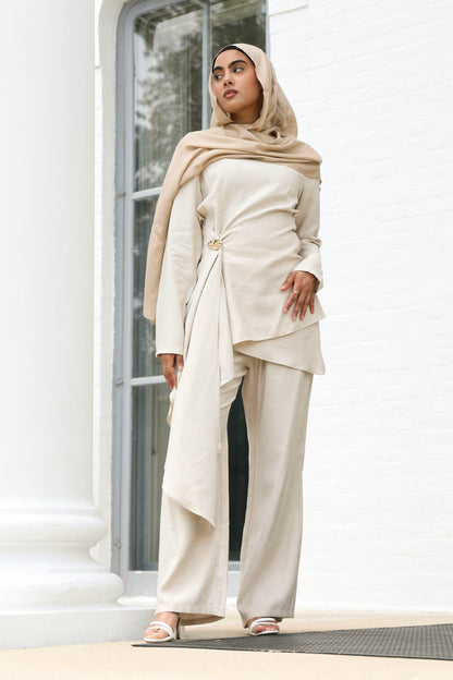 Aurelia Linen Two Piece Set - Wheat