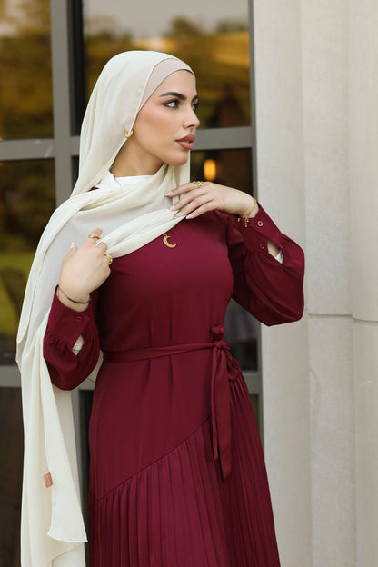 Zeenat Pleated Maxi Dress - Mulberry Rose