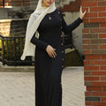 Lujain Ribbed Dress - Midnight Black