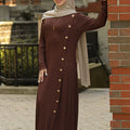 Lujain Ribbed Dress - Mocha Brown