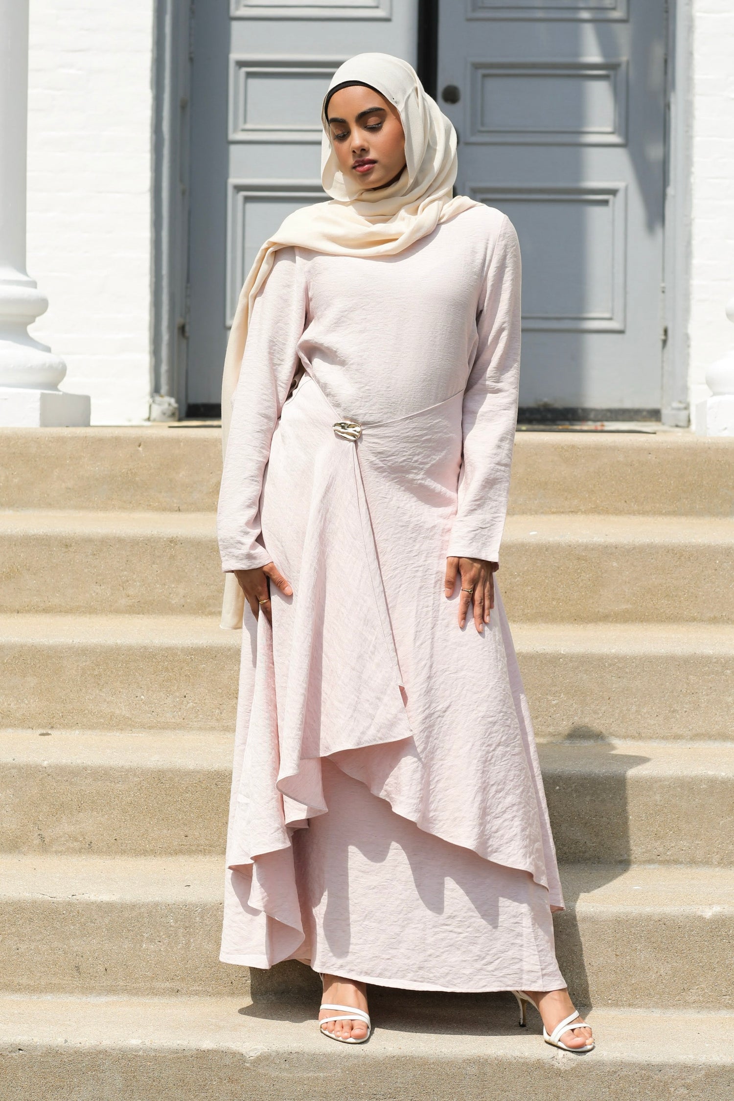 Aurelia Linen Convertible Dress - Blush