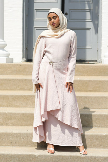 Aurelia Linen Convertible Dress - Blush