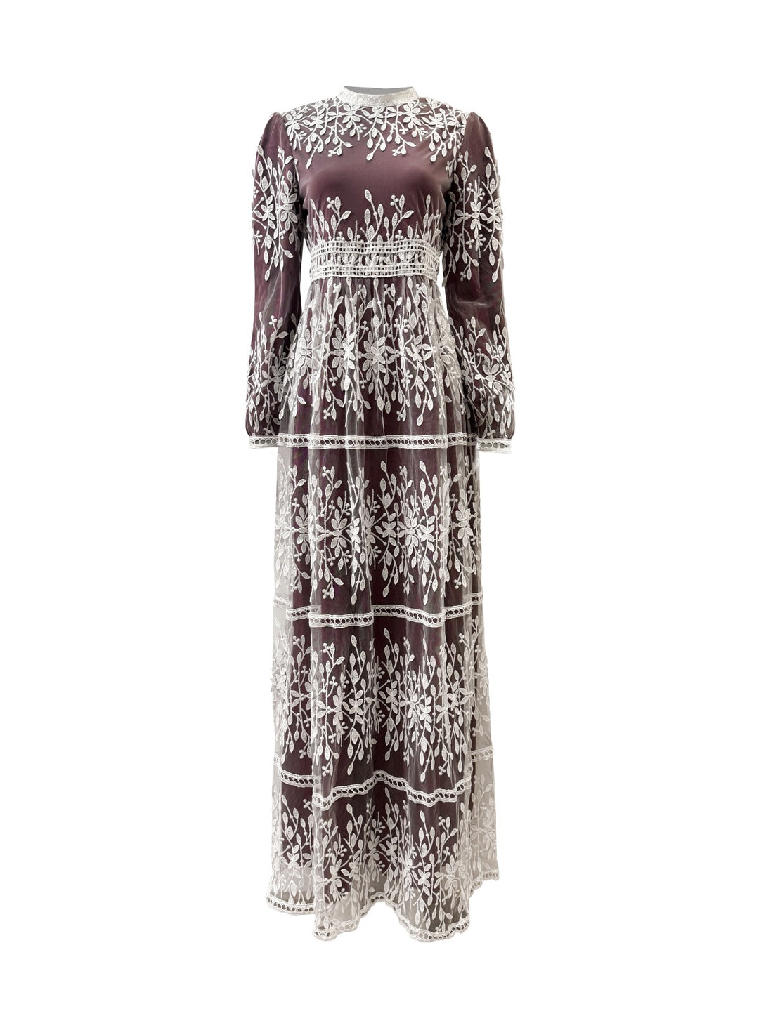 Avery Lace Maxi Dress - Plum Parfait