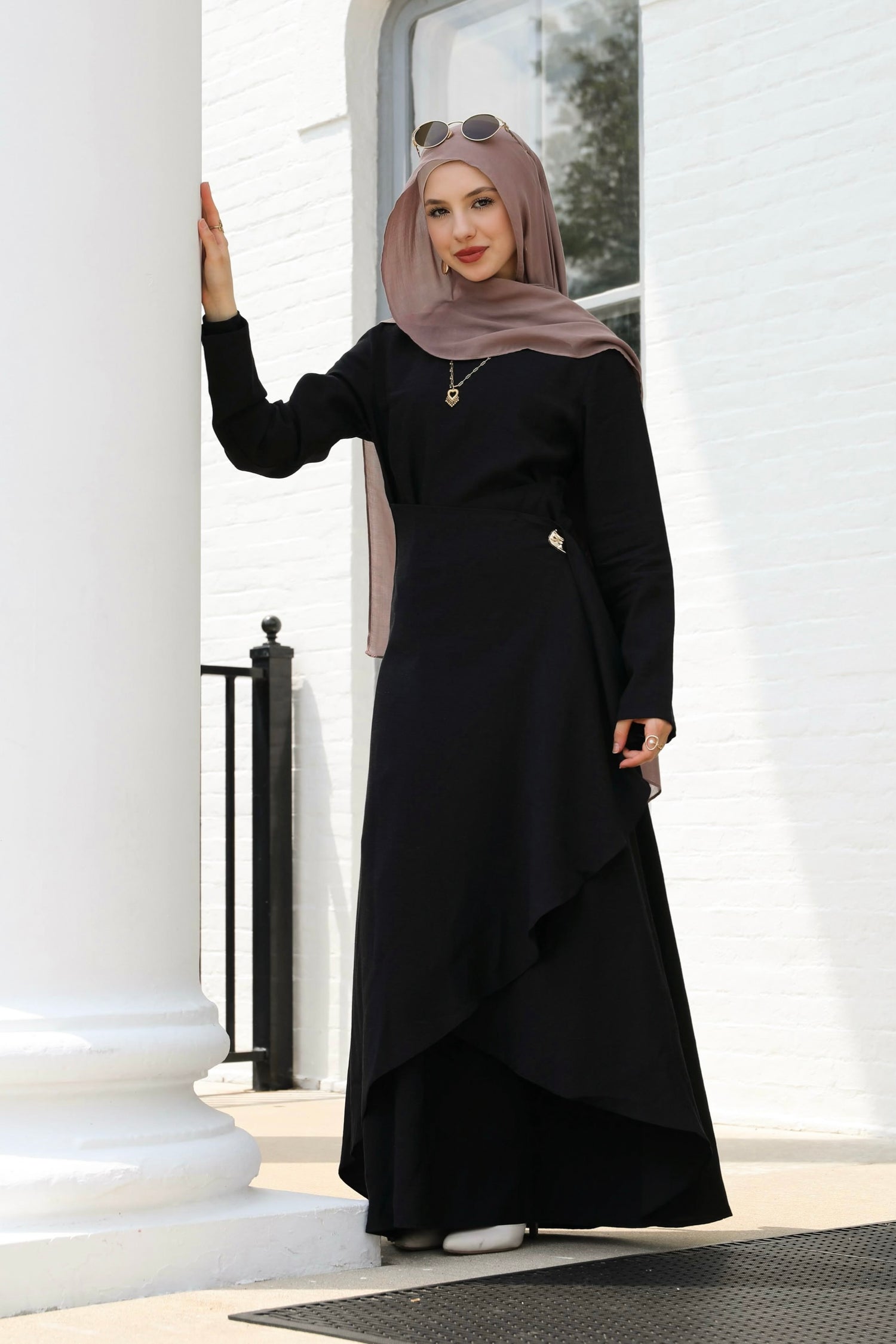 Aurelia Linen Convertible Dress - Black
