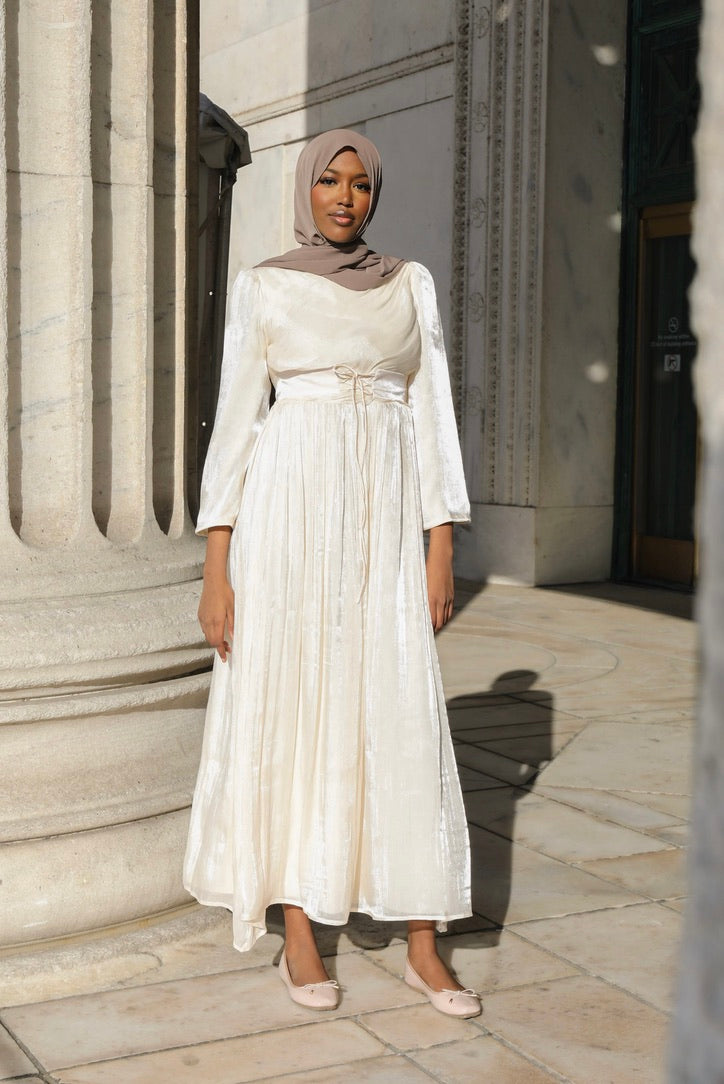 ZANZEA Womens Muslim Elegant Flare Long Sleeve Satin Silky Party Gown Maxi  Dress | eBay