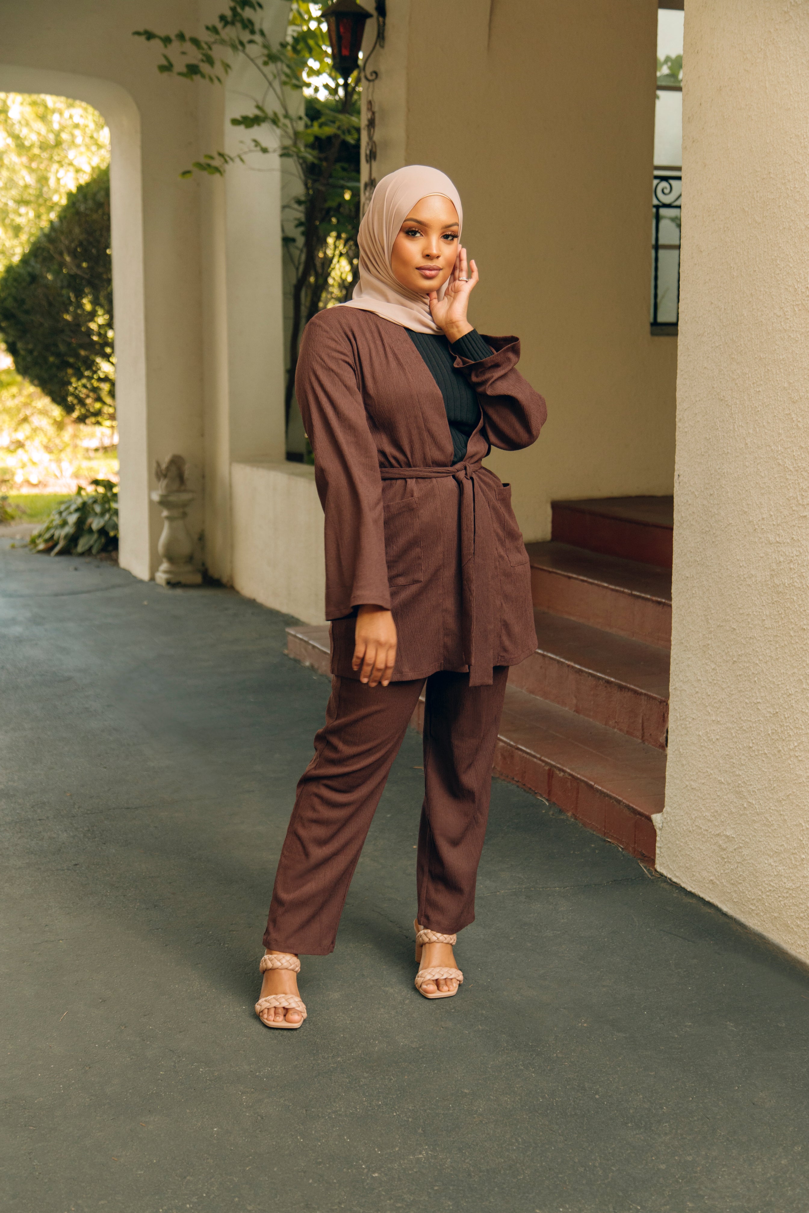 Marwa Two Piece Matching Set - Chocolate