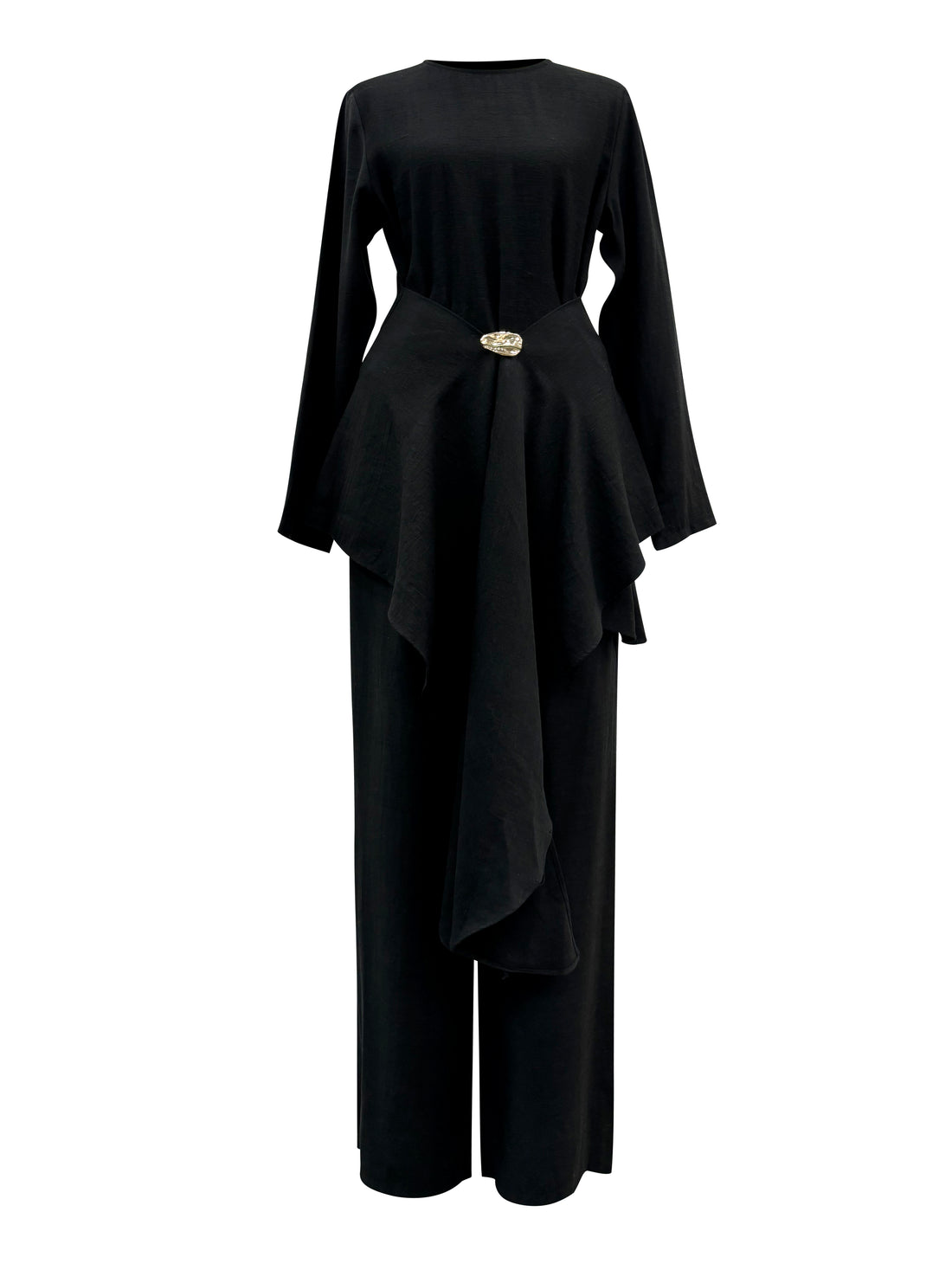 Aurelia Linen Two Piece Set - Black