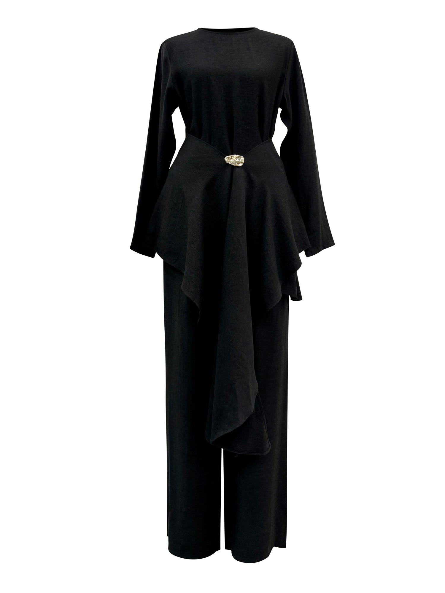 Aurelia Linen Two Piece Set - Black