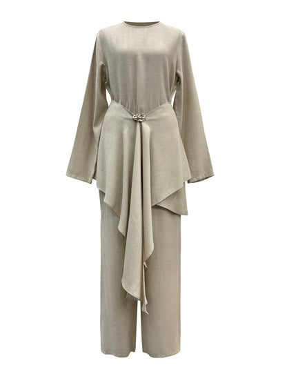 Aurelia Linen Two Piece Set - Wheat