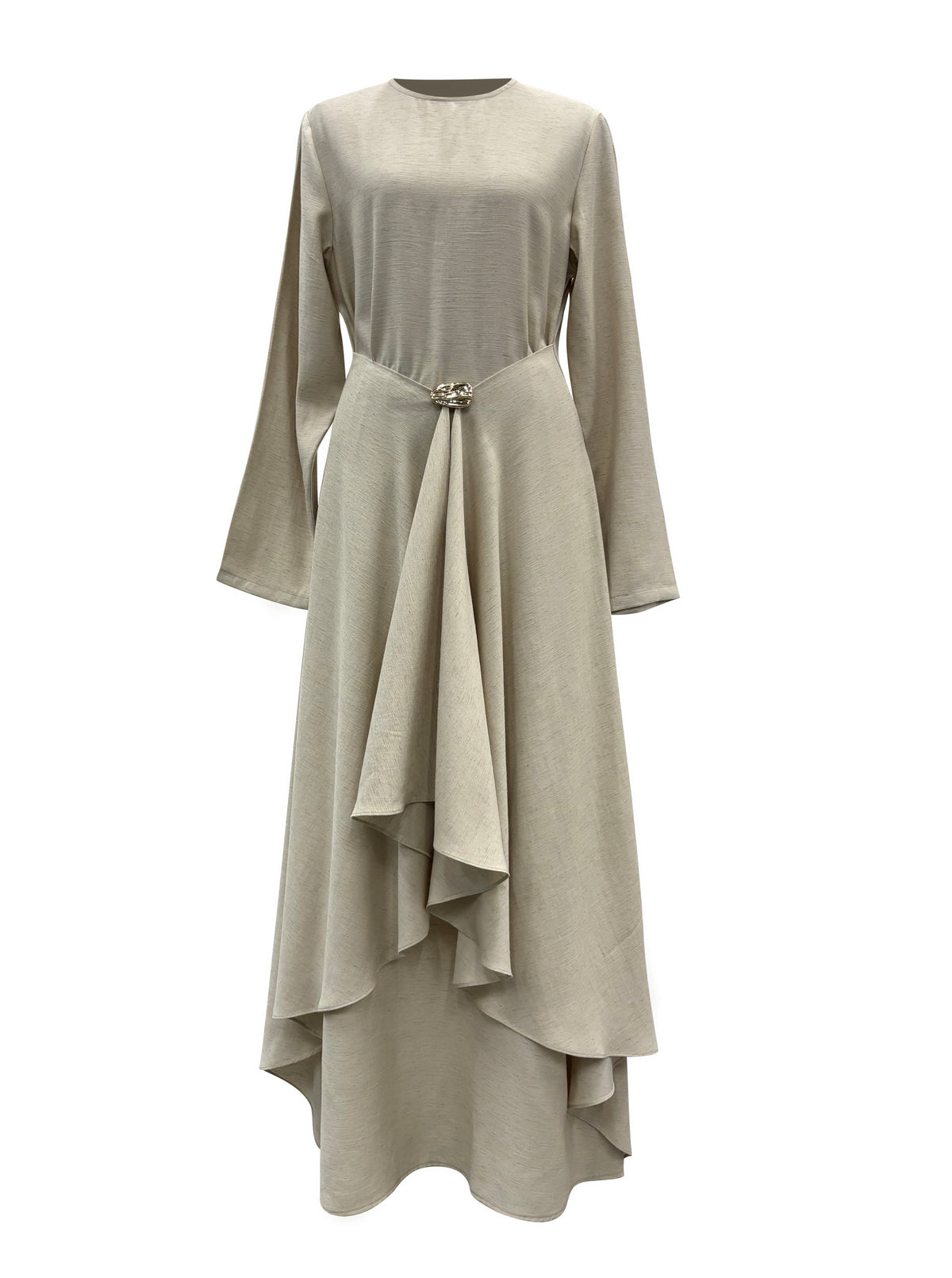 Aurelia Linen Convertible Dress - Wheat