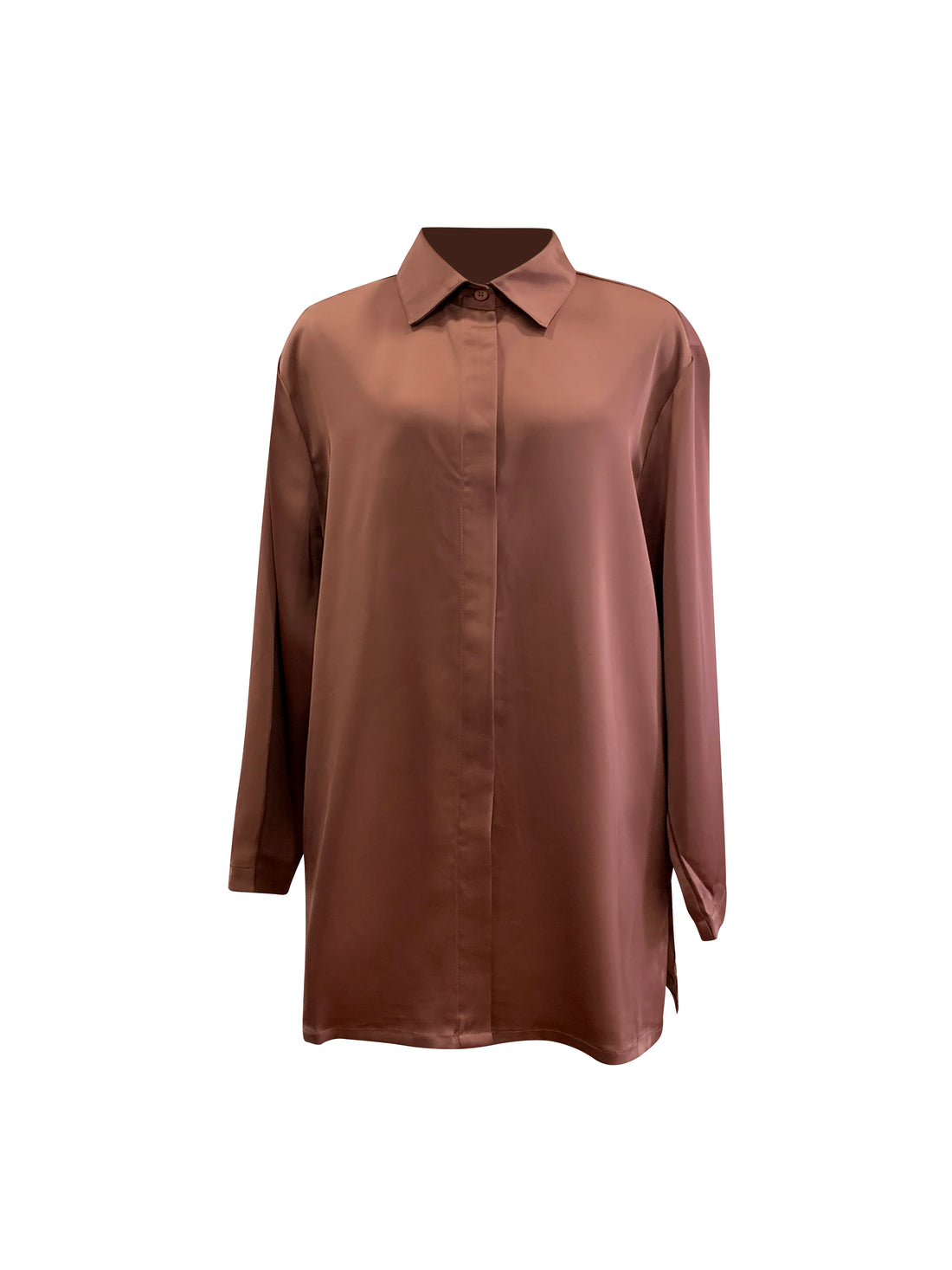 Layna Satin Top - Burnt Sienna