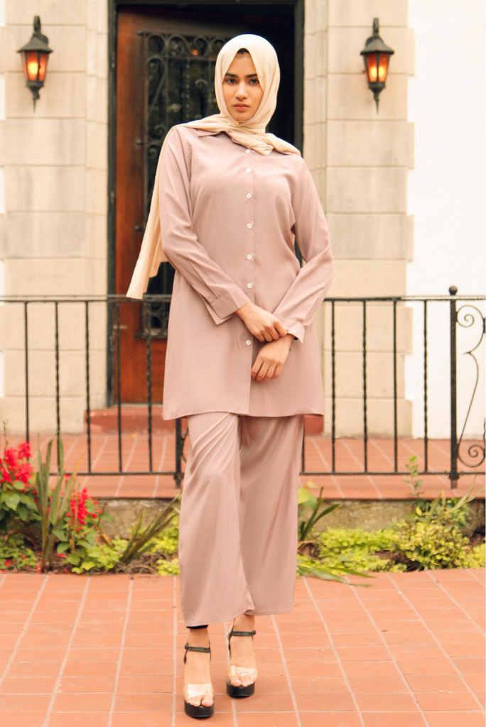 Aiza Two Piece Matching Set - Rosy Taupe