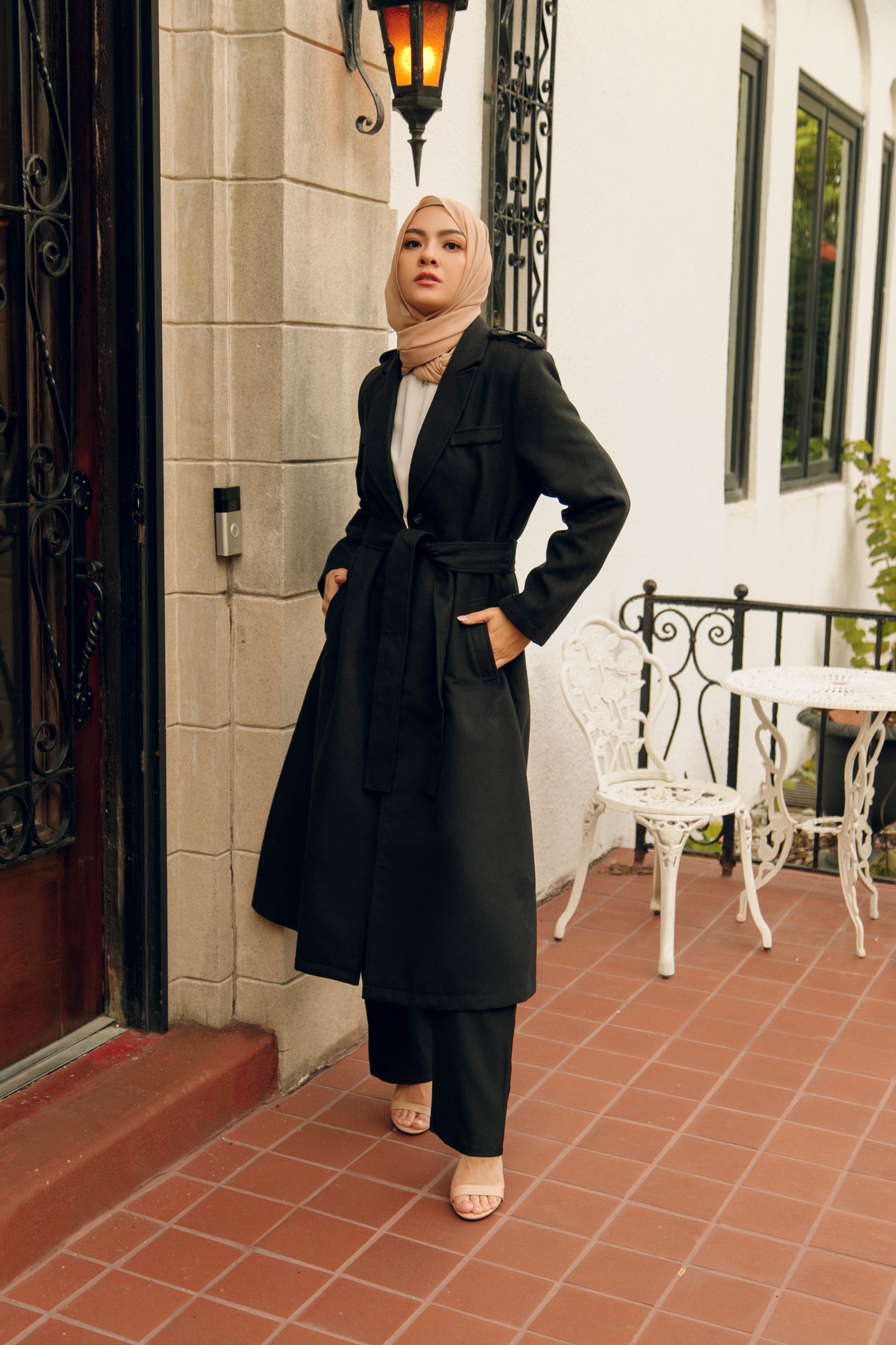 Dakota Belted Wrap Coat - Black