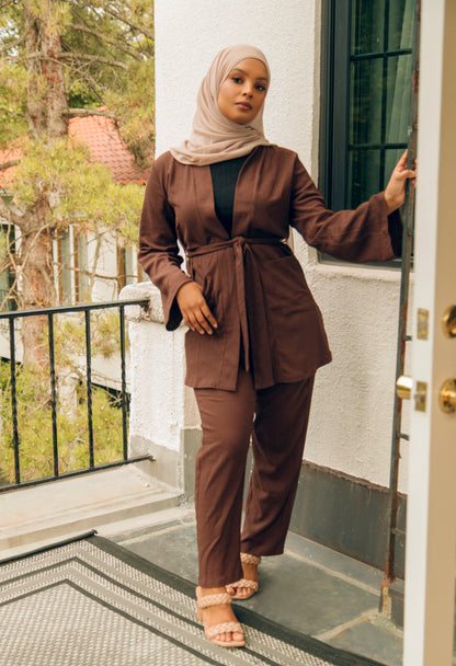 Marwa Two Piece Matching Set - Chocolate