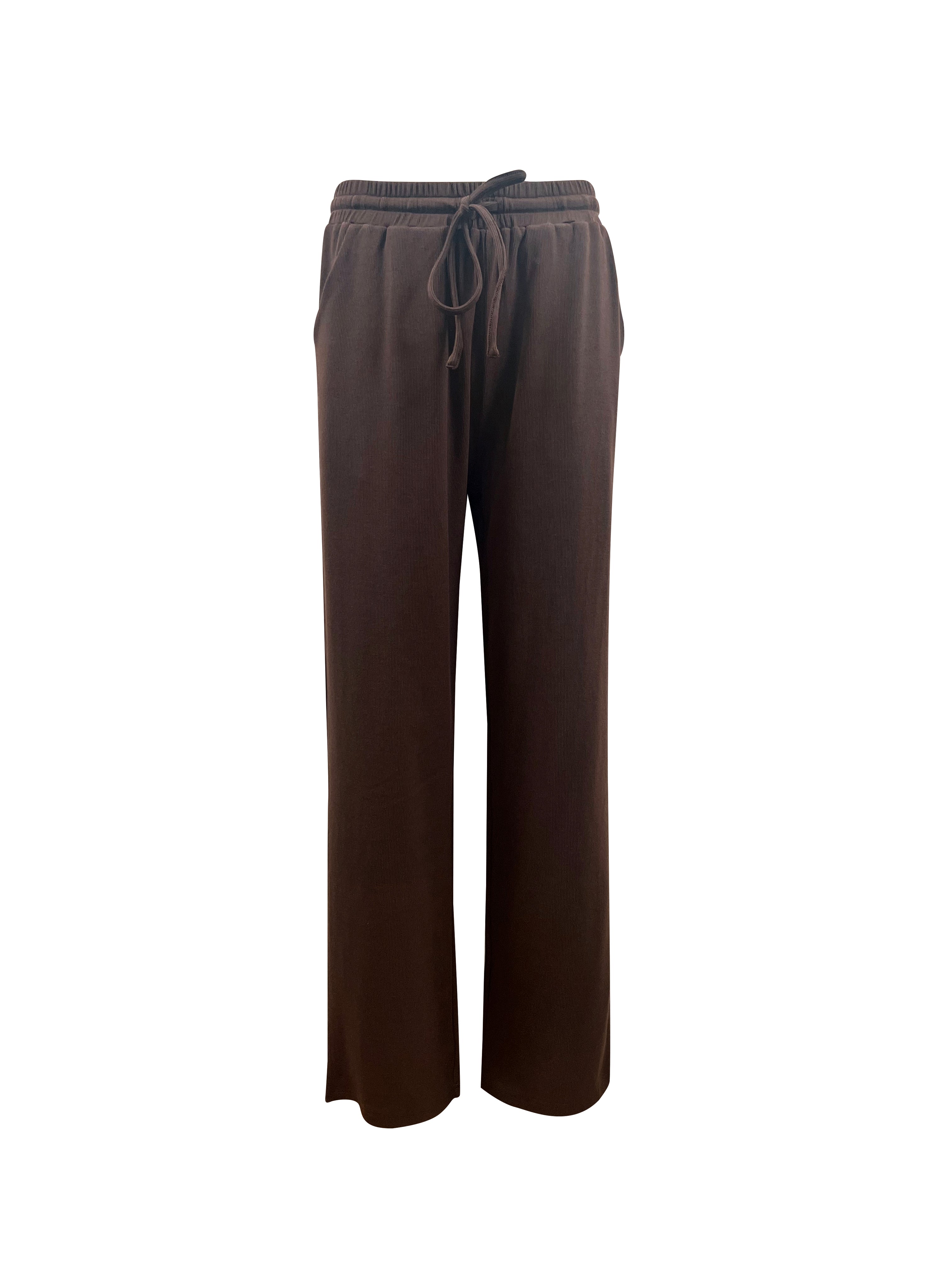 Olivia Knit Trouser - Chocolate