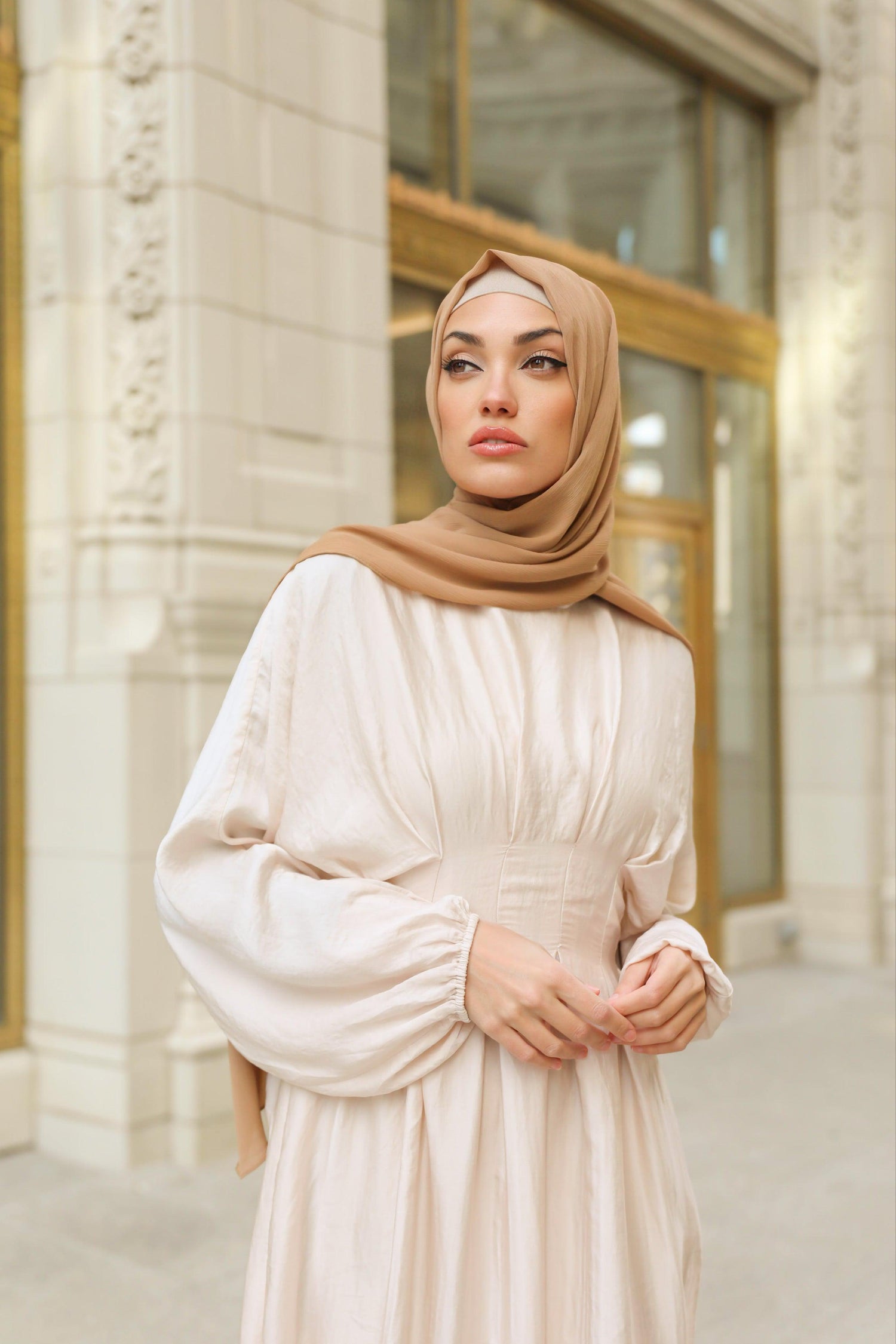 Amira Textured Maxi Dress - Ivory