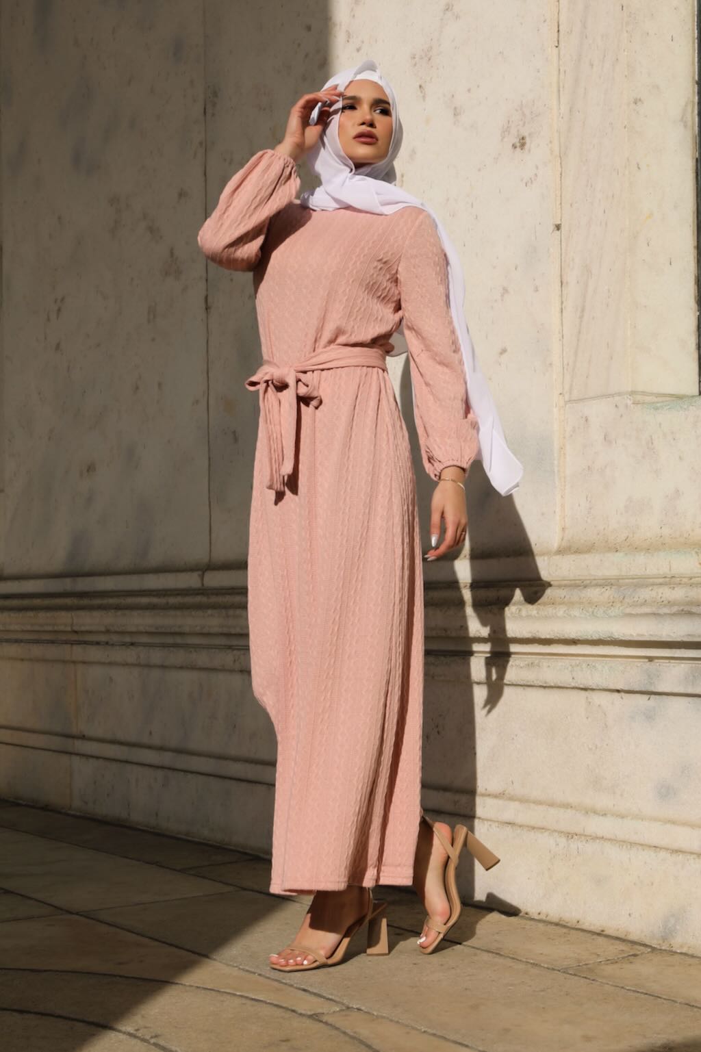Ayesha Knit Maxi Gown - Tea Pink
