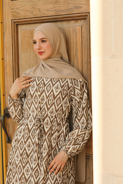 Tasneem Diamond Print Maxi - Mocha Weave