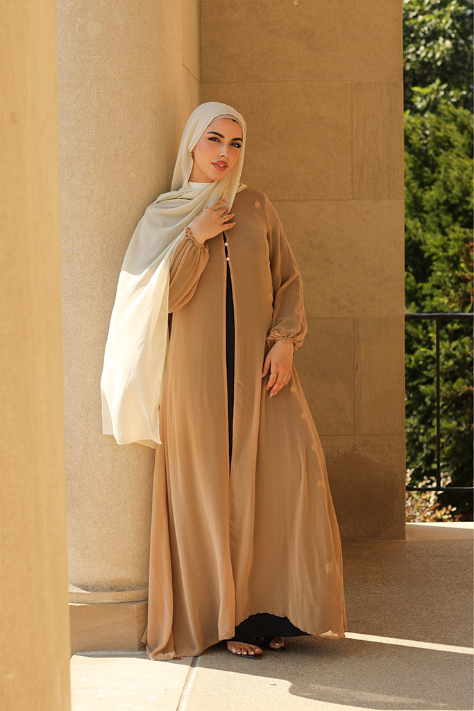 Hawa Chiffon Cardigan - Soft Sand