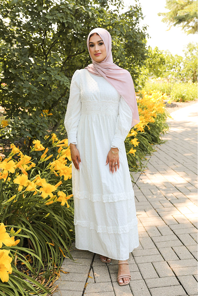 Nur Linen Maxi Dress - Cloud White