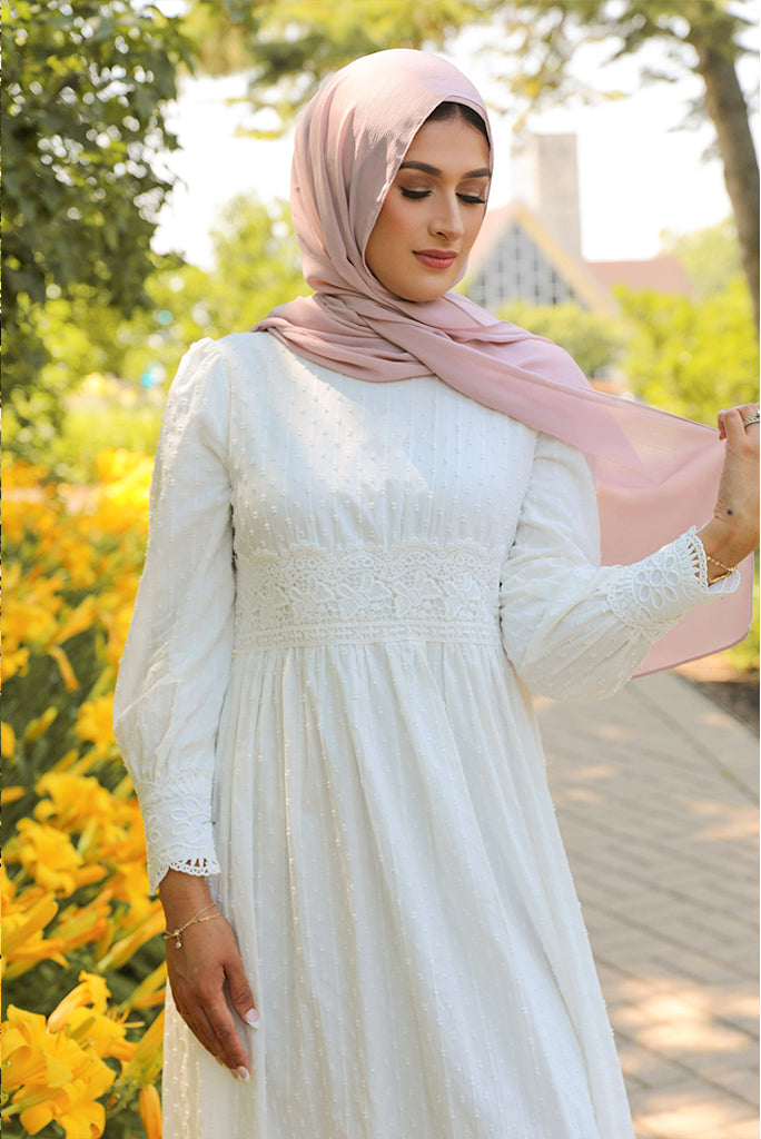 Nur Linen Maxi Dress - Cloud White